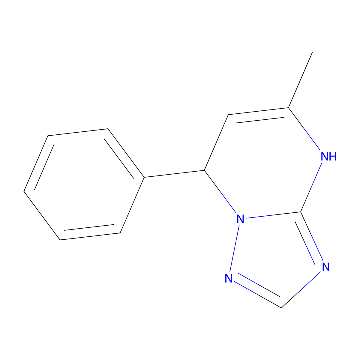 5-Methyl-7-phenyl-4,7-dihydro[1,2,4]triazolo[1,5-a]pyrimidine molecular structure, CAS 100589-03-5