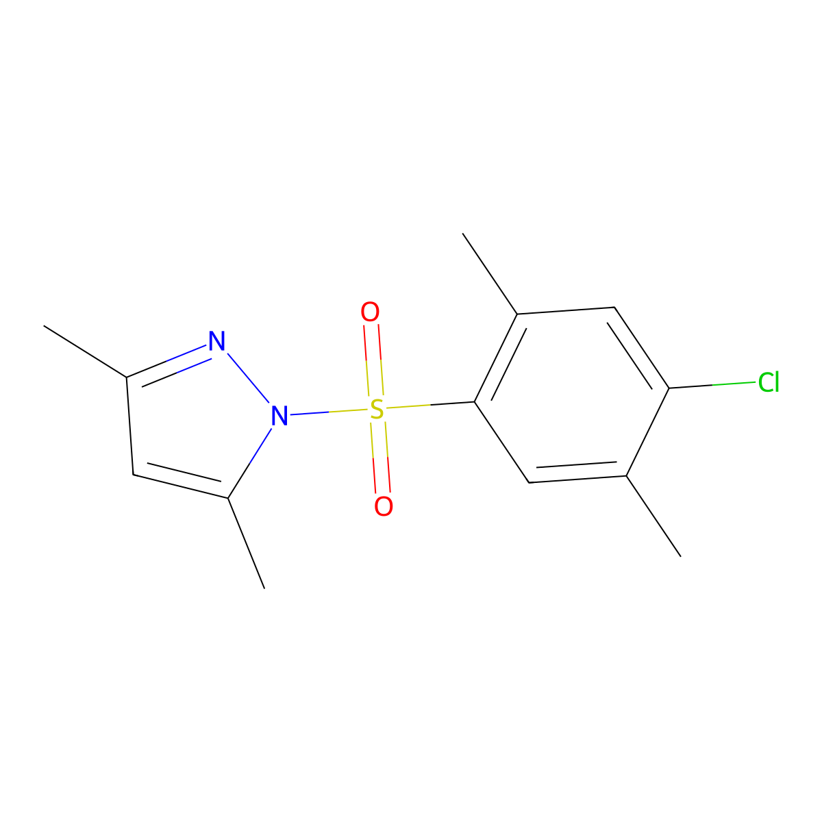 1-[(4-chloro-2,5-dimethylphenyl)sulfonyl]-3,5-dimethyl-1H-pyrazole molecular structure, CAS 1005900-65-1
