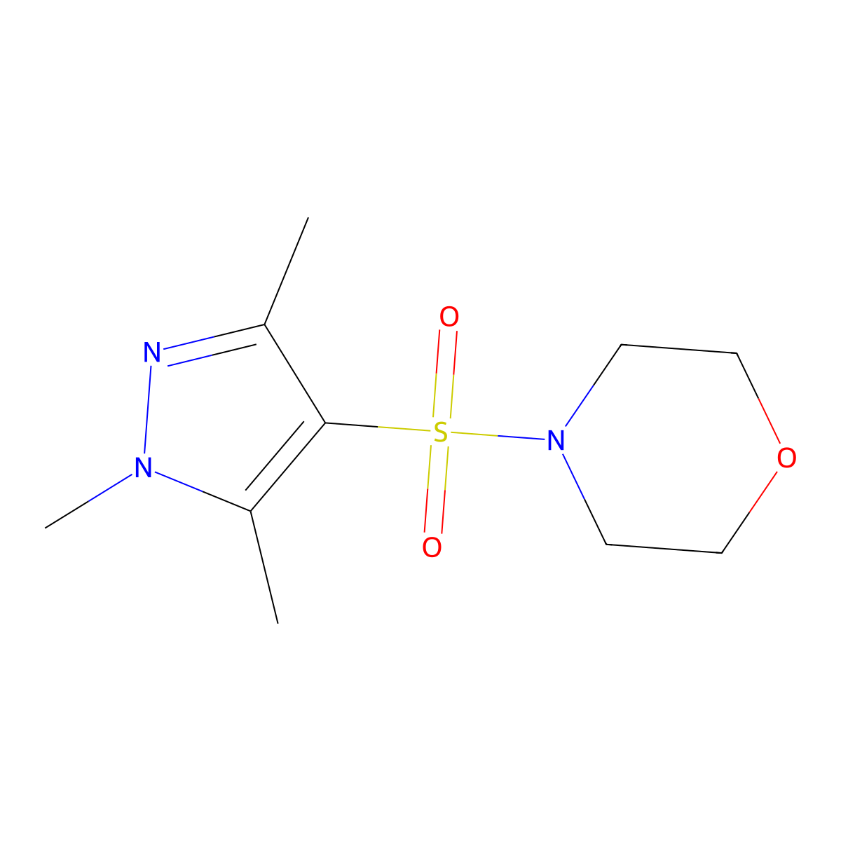 4-[(1,3,5-Trimethylpyrazol-4-yl)sulfonyl]morpholine molecular structure, CAS 1005907-58-3