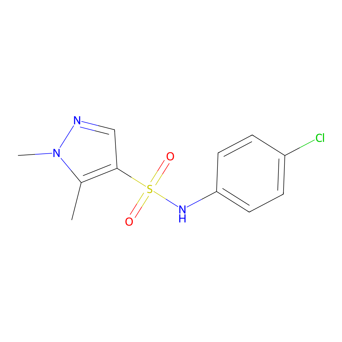 [(1,5-Dimethylpyrazol-4-yl)sulfonyl](4-chlorophenyl)amine molecular structure, CAS 1005907-80-1