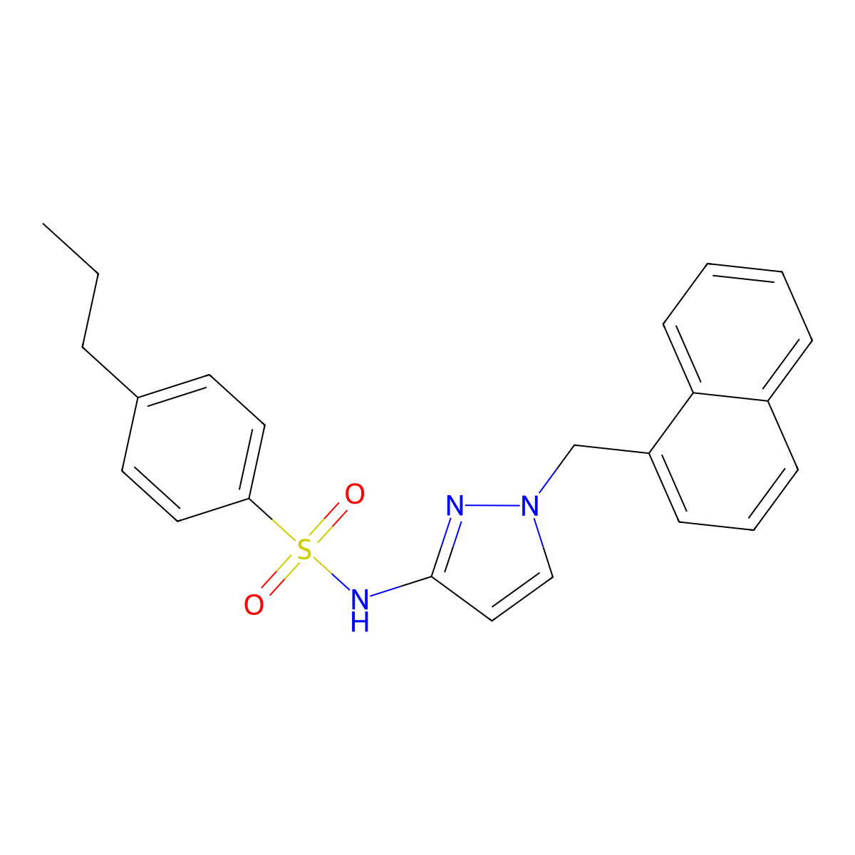 [1-(Naphthylmethyl)pyrazol-3-yl][(4-propylphenyl)sulfonyl]amine molecular structure, CAS 1005912-43-5
