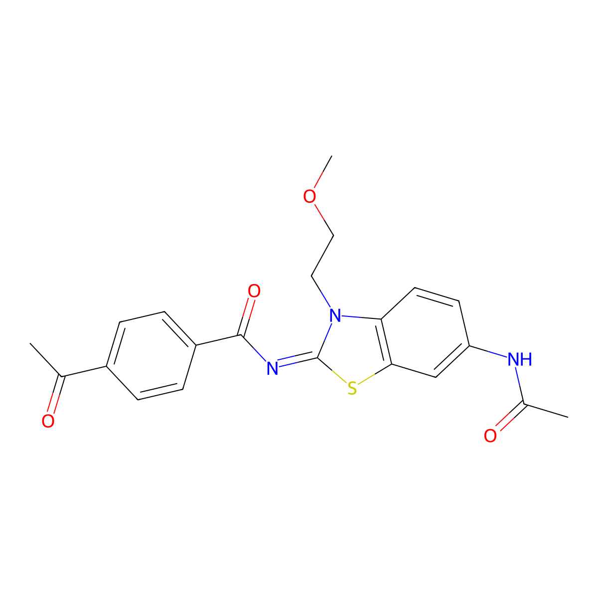 (Z)-N-(6-acetamido-3-(2-methoxyethyl)benzo[d]thiazol-2(3H)-ylidene)-4-acetylbenzamide molecular structure, CAS 1005935-06-7