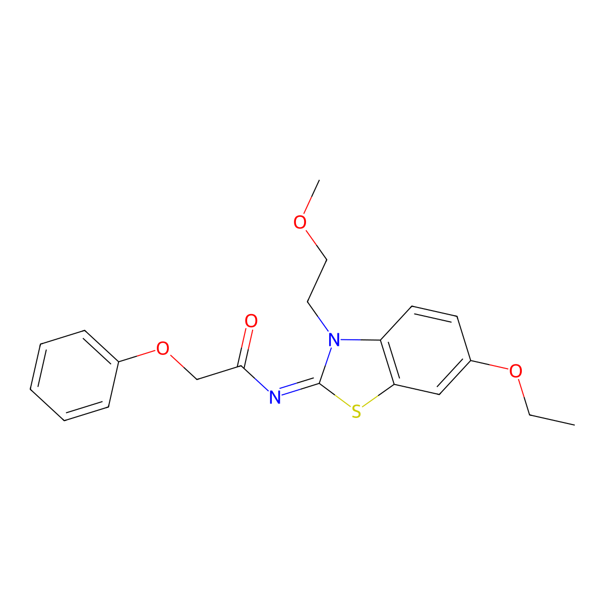 (Z)-N-(6-ethoxy-3-(2-methoxyethyl)benzo[d]thiazol-2(3H)-ylidene)-2-phenoxyacetamide molecular structure, CAS 1005939-09-2