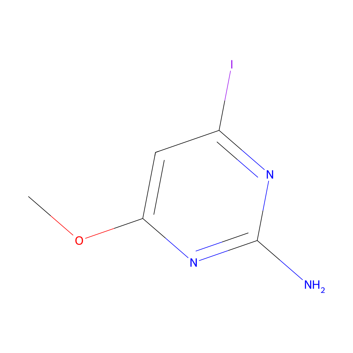 2-Amino-4-iodo-6-methoxypyrimidine molecular structure, CAS 100594-13-6