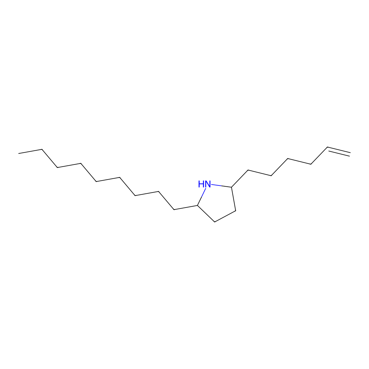 2-Hex-5-enyl-5-nonylpyrrolidine molecular structure, CAS 100594-88-5