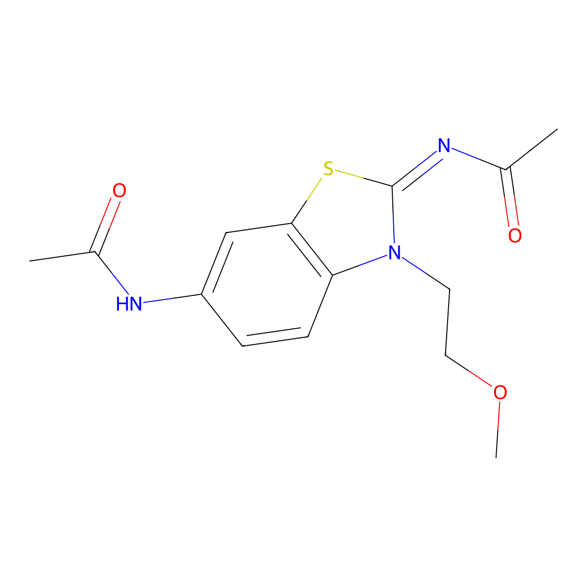 (Z)-N-(6-acetamido-3-(2-methoxyethyl)benzo[d]thiazol-2(3H)-ylidene)acetamide molecular structure, CAS 1005942-17-5