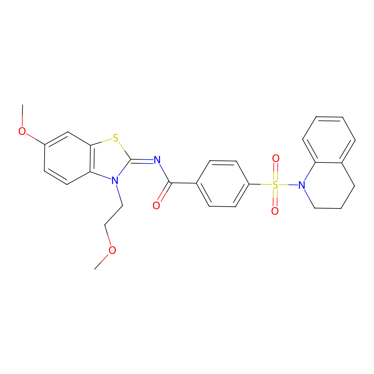 (Z)-4-((3,4-dihydroquinolin-1(2H)-yl)sulfonyl)-N-(6-methoxy-3-(2-methoxyethyl)benzo[d]thiazol-2(3H)-ylidene)benzamide molecular structure, CAS 1005944-13-7