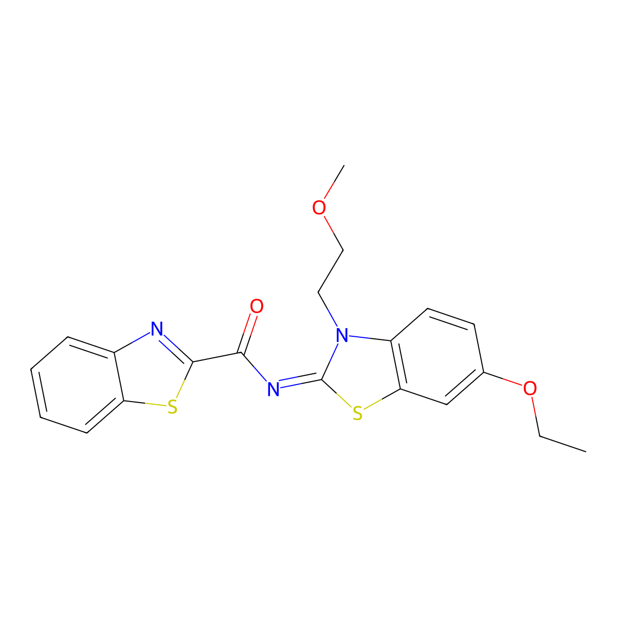 (Z)-N-(6-ethoxy-3-(2-methoxyethyl)benzo[d]thiazol-2(3H)-ylidene)benzo[d]thiazole-2-carboxamide molecular structure, CAS 1005945-35-6