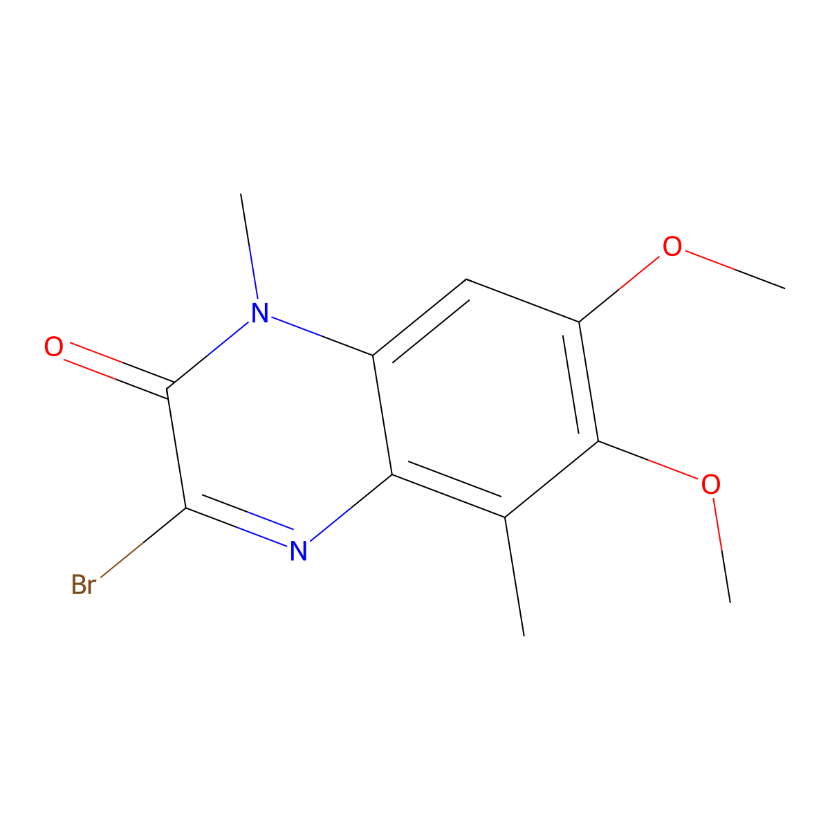 3-bromomethyl-6,7-dimethoxy-1-methyl-2(1H)-quinoxalinone molecular structure, CAS 100595-07-1