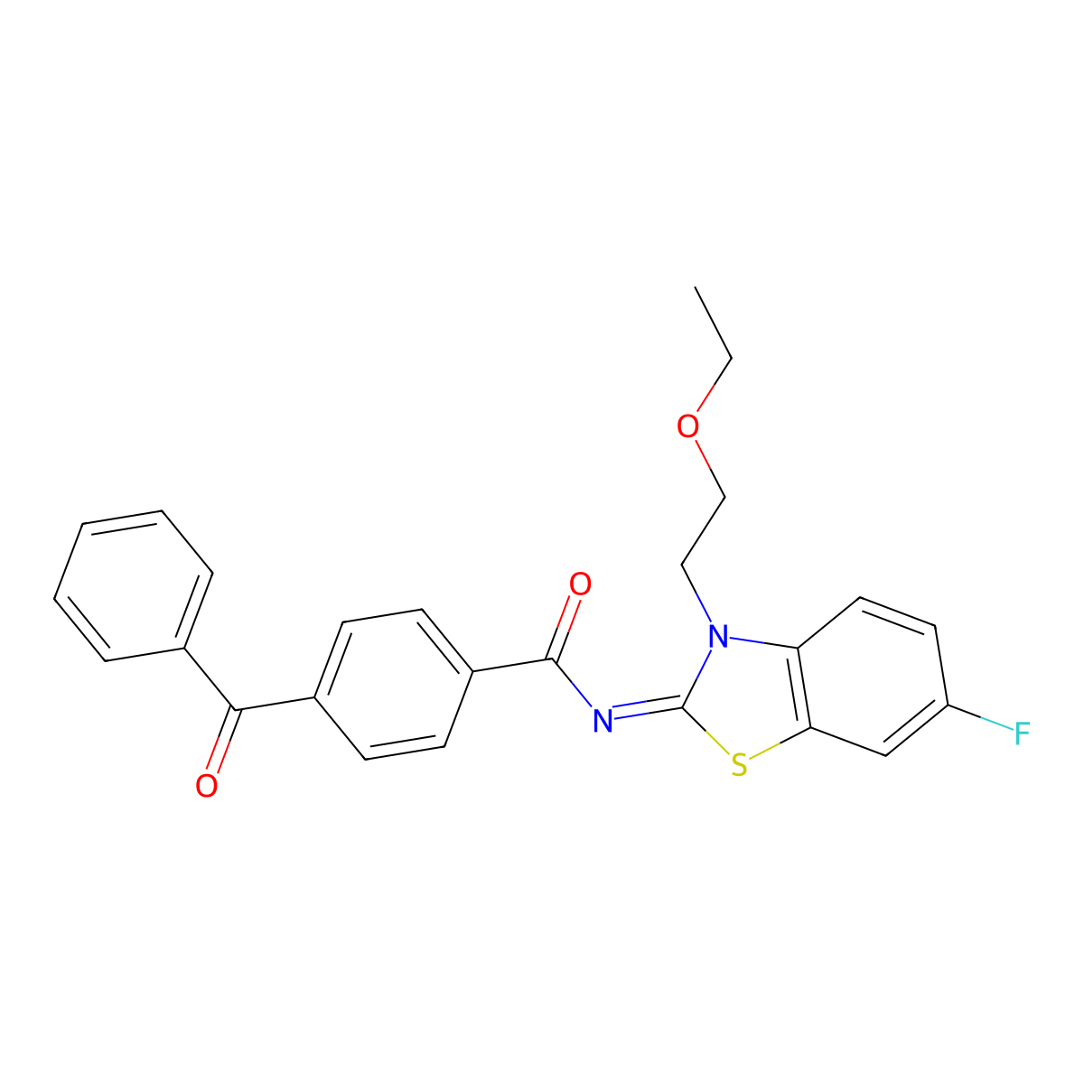 4-benzoyl-N-[3-(2-ethoxyethyl)-6-fluoro-1,3-benzothiazol-2-ylidene]benzamide molecular structure, CAS 1005955-66-7
