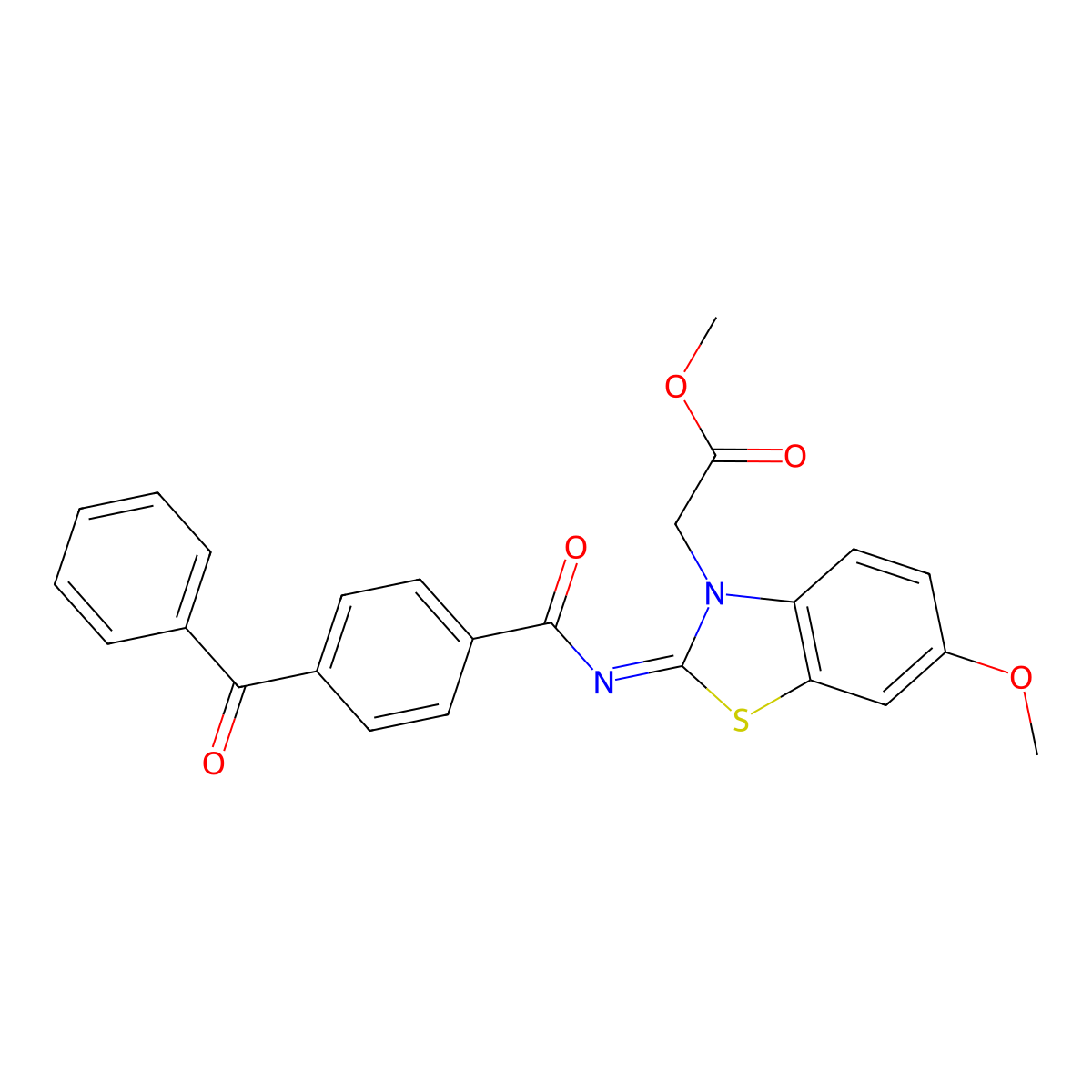 (Z)-methyl 2-(2-((4-benzoylbenzoyl)imino)-6-methoxybenzo[d]thiazol-3(2H)-yl)acetate molecular structure, CAS 1005968-23-9