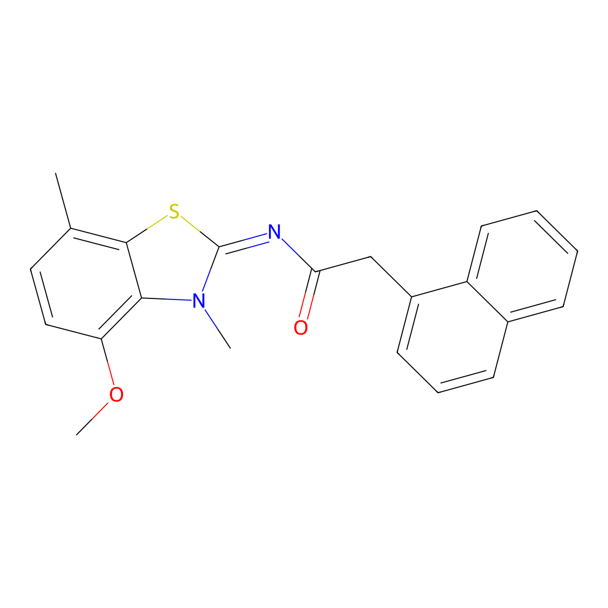 (Z)-N-(4-methoxy-3,7-dimethylbenzo[d]thiazol-2(3H)-ylidene)-2-(naphthalen-1-yl)acetamide molecular structure, CAS 1005974-90-2