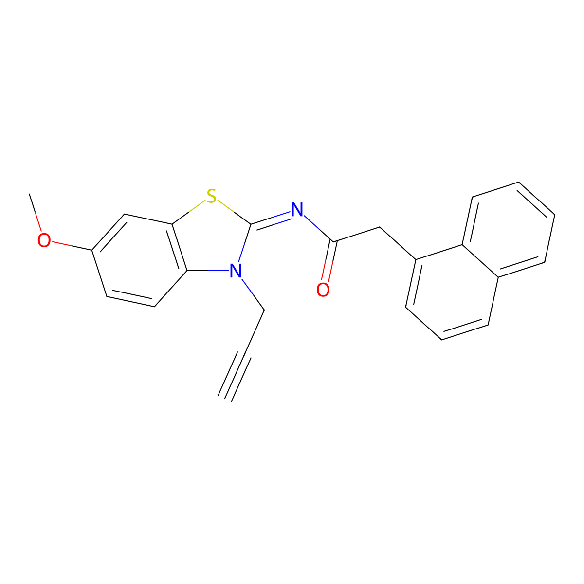 N-(6-methoxy-3-prop-2-ynyl-1,3-benzothiazol-2-ylidene)-2-naphthalen-1-ylacetamide molecular structure, CAS 1005980-08-4