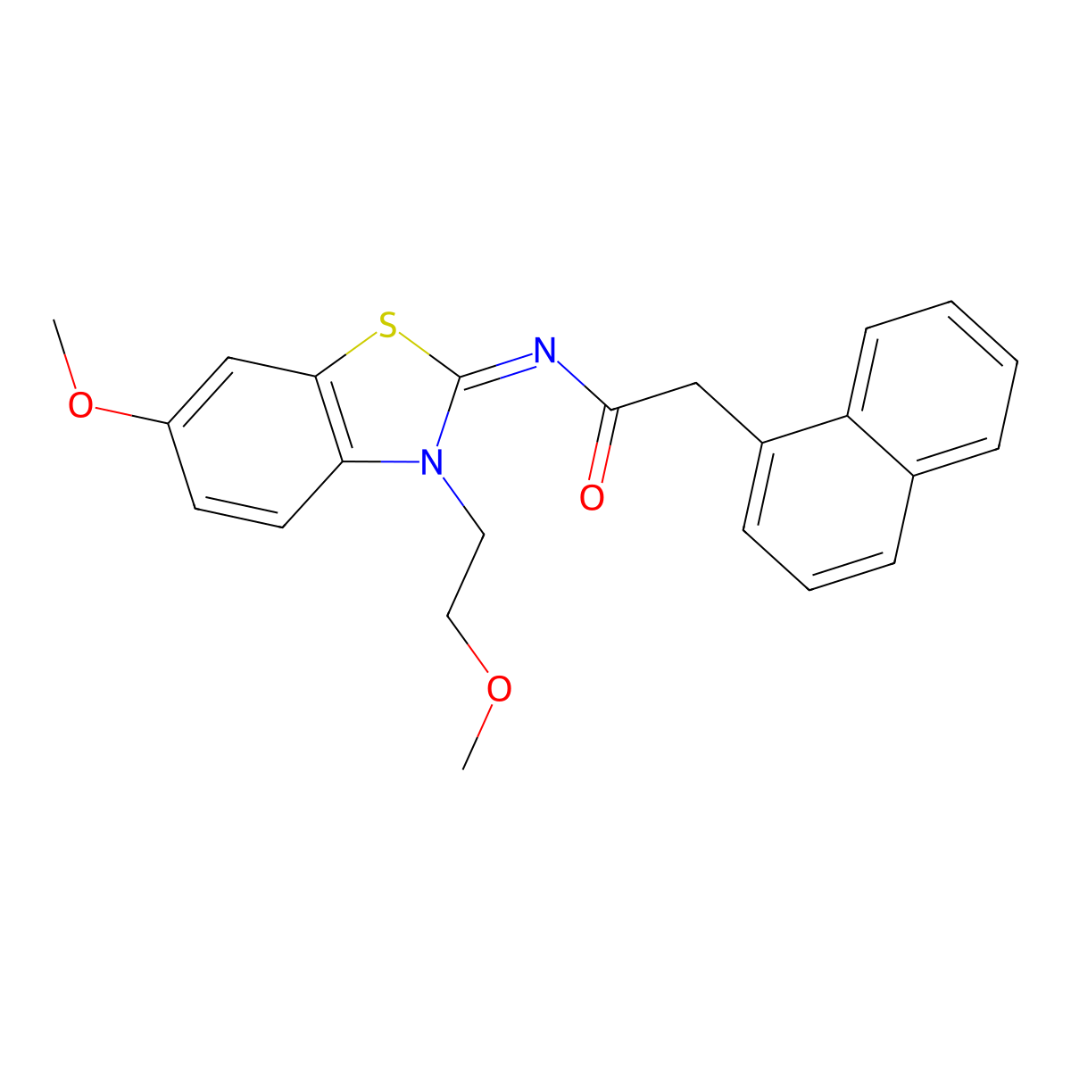 (Z)-N-(6-methoxy-3-(2-methoxyethyl)benzo[d]thiazol-2(3H)-ylidene)-2-(naphthalen-1-yl)acetamide molecular structure, CAS 1005989-56-9