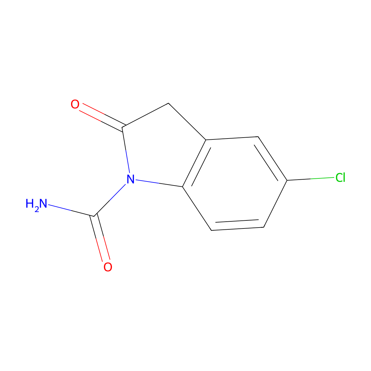 5-Chloro-2-oxo-2,3-dihydro-1H-indole-1-carboxamide molecular structure, CAS 100599-06-2