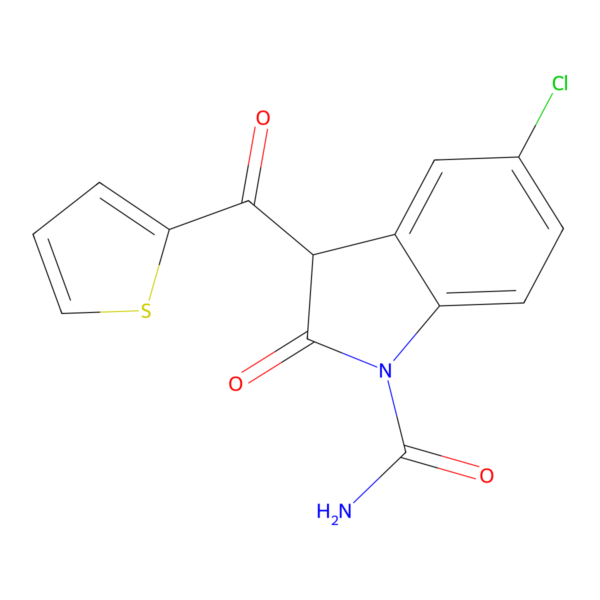 5-Chloro-2-oxo-3-(thiophene-2-carbonyl)-2,3-dihydro-1H-indole-1-carboximidic acid molecular structure, CAS 100599-27-7
