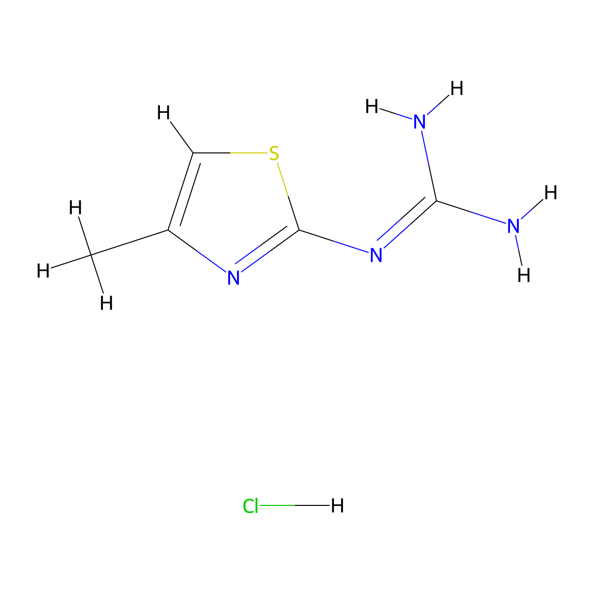 N''-(4-Methyl-1,3-thiazol-2-yl)guanidine--hydrogen chloride (1/1) molecular structure, CAS 100599-91-5