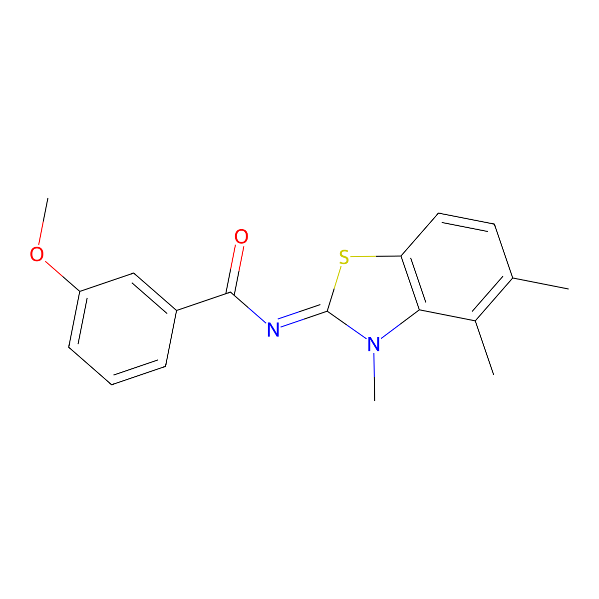 (E)-3-methoxy-N-(3,4,5-trimethylbenzo[d]thiazol-2(3H)-ylidene)benzamide molecular structure, CAS 1005993-44-1