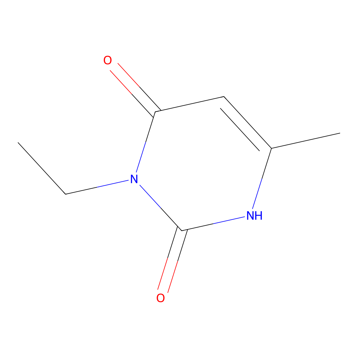 2,4(1H,3H)-Pyrimidinedione, 3-ethyl-6-methyl- molecular structure, CAS 1006-24-2