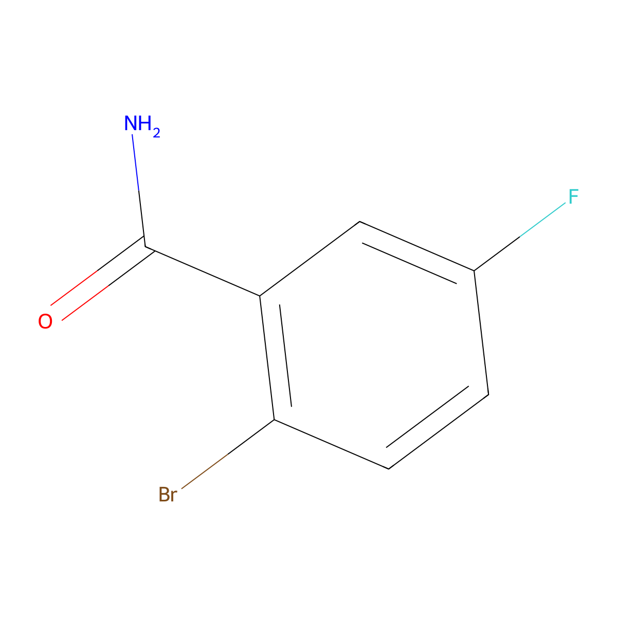 2-Bromo-5-fluorobenzamide molecular structure, CAS 1006-34-4