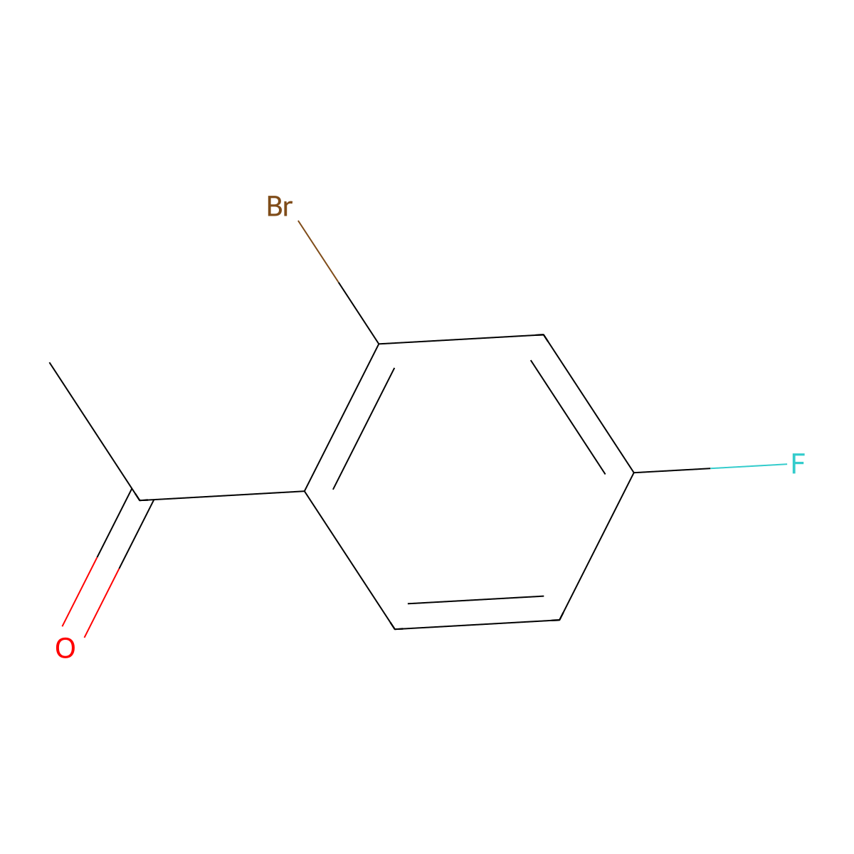 1-(2-Bromo-4-fluorophenyl)ethan-1-one molecular structure, CAS 1006-39-9