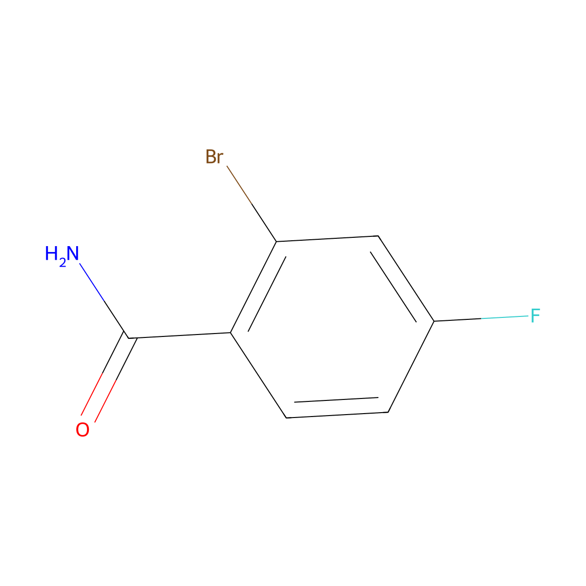 2-Bromo-4-fluorobenzamide molecular structure, CAS 1006-40-2