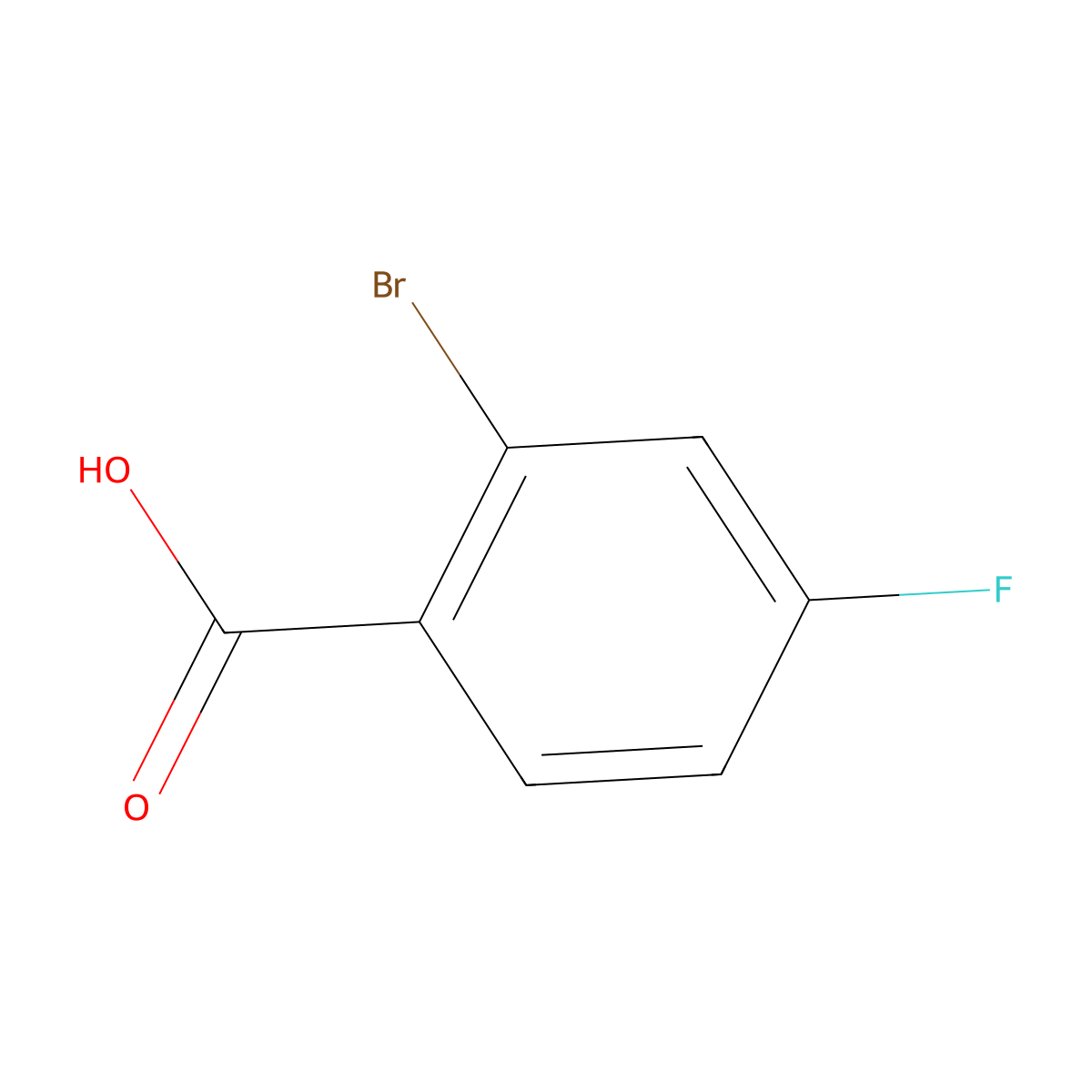 2-Bromo-4-fluorobenzoic acid molecular structure, CAS 1006-41-3