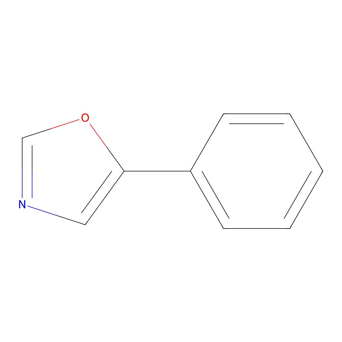 5-Phenyl oxazole molecular structure, CAS 1006-68-4