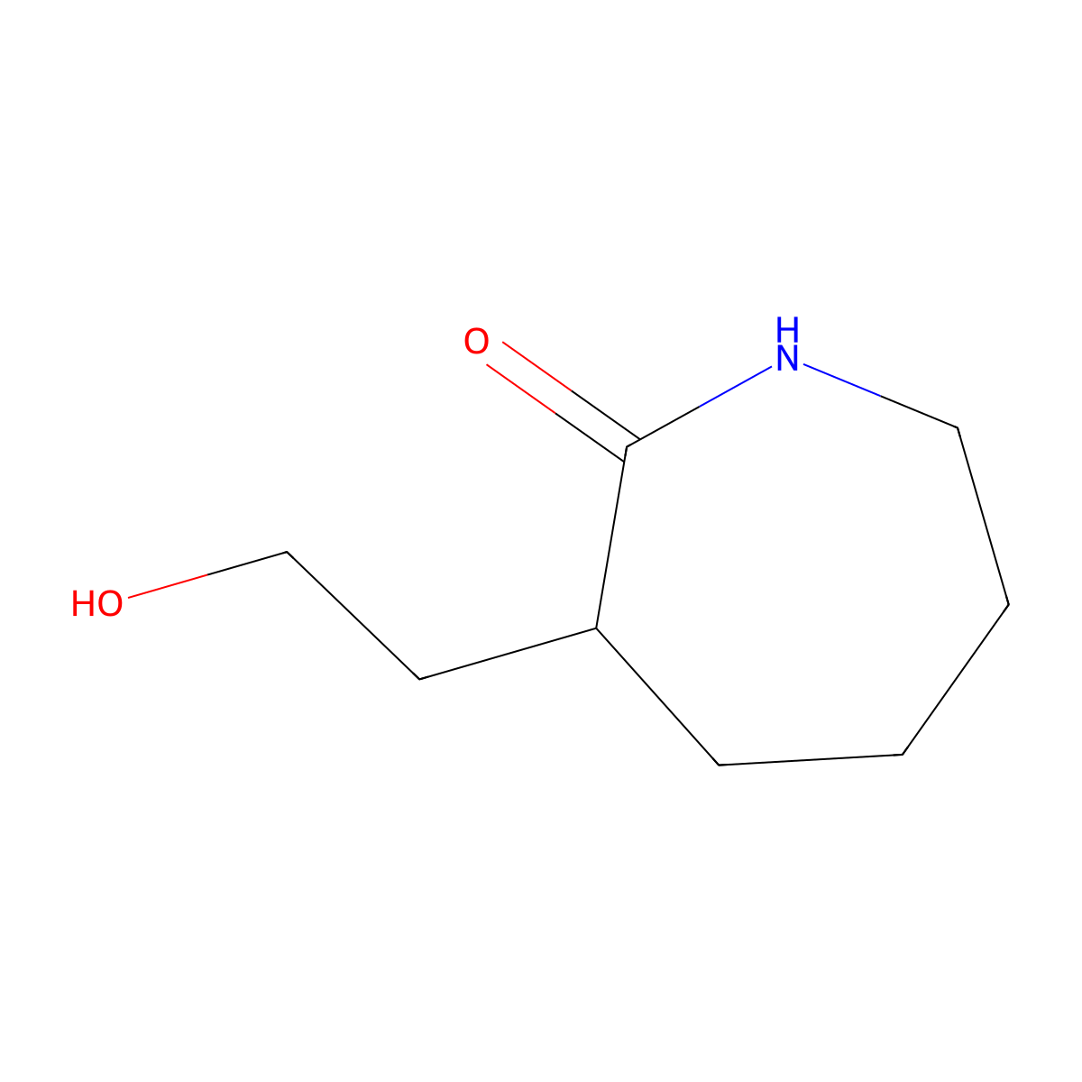 3-(2-Hydroxyethyl)azepan-2-one molecular structure, CAS 1006-84-4