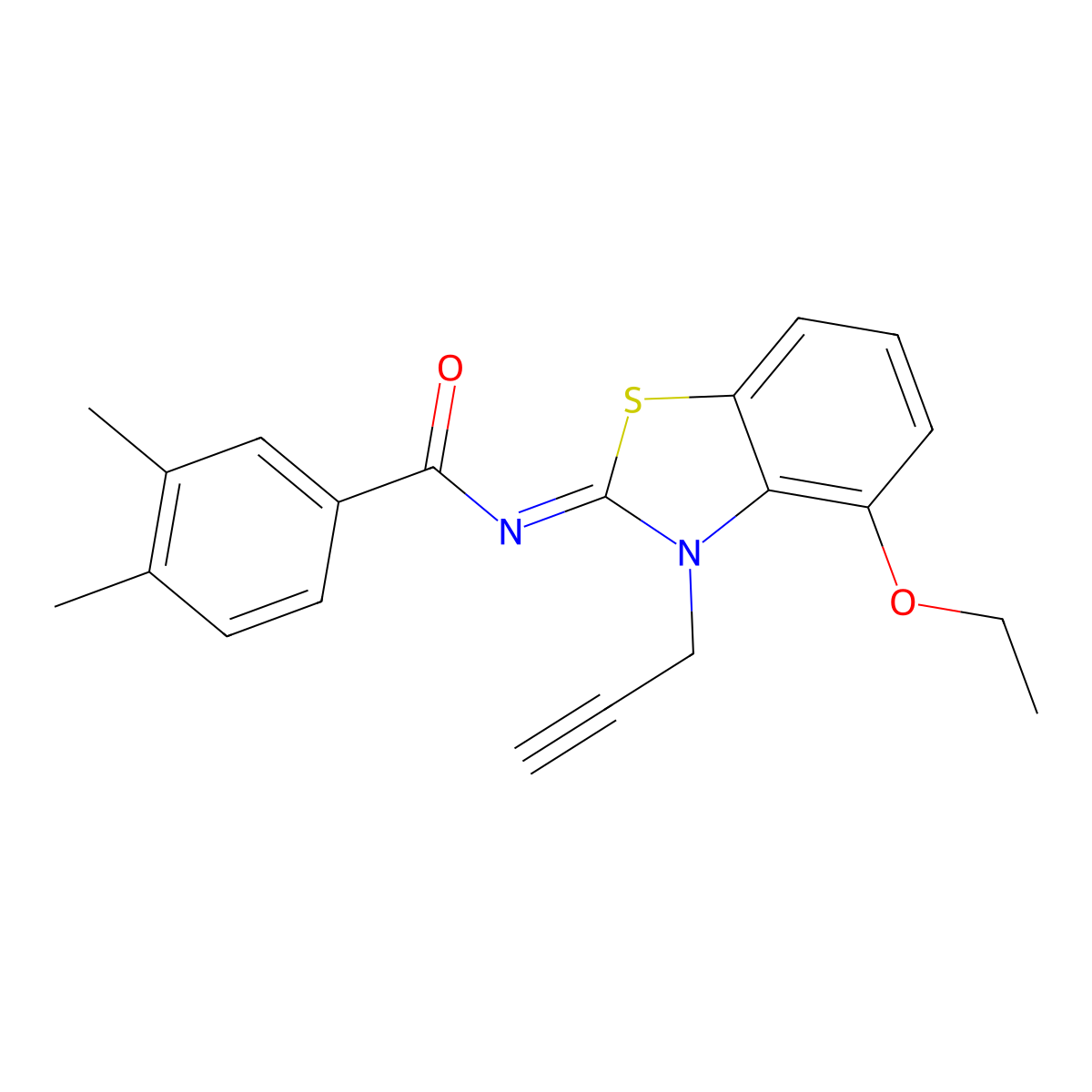 (Z)-N-(4-ethoxy-3-(prop-2-yn-1-yl)benzo[d]thiazol-2(3H)-ylidene)-3,4-dimethylbenzamide molecular structure, CAS 1006014-10-3