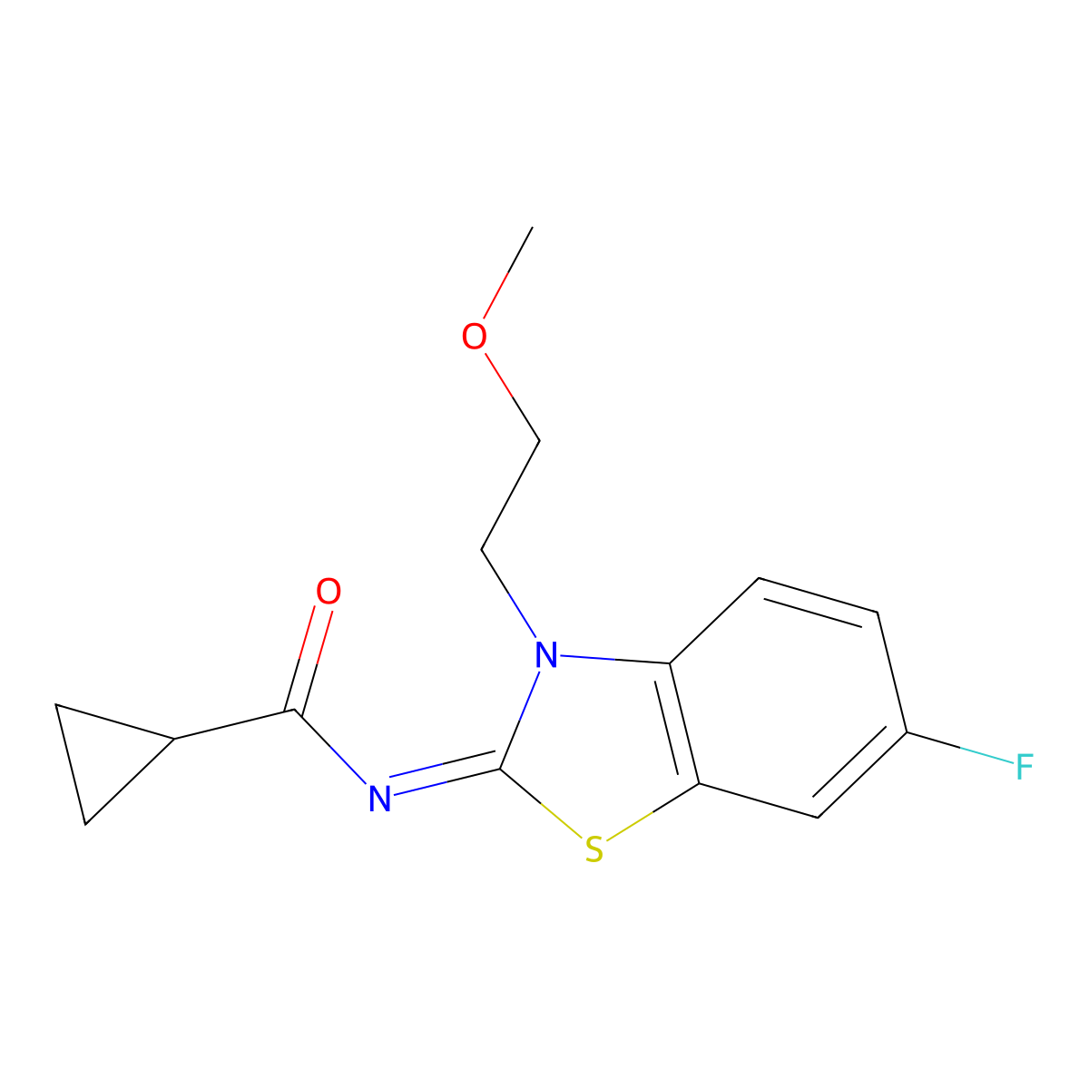 (Z)-N-(6-fluoro-3-(2-methoxyethyl)benzo[d]thiazol-2(3H)-ylidene)cyclopropanecarboxamide molecular structure, CAS 1006015-07-1