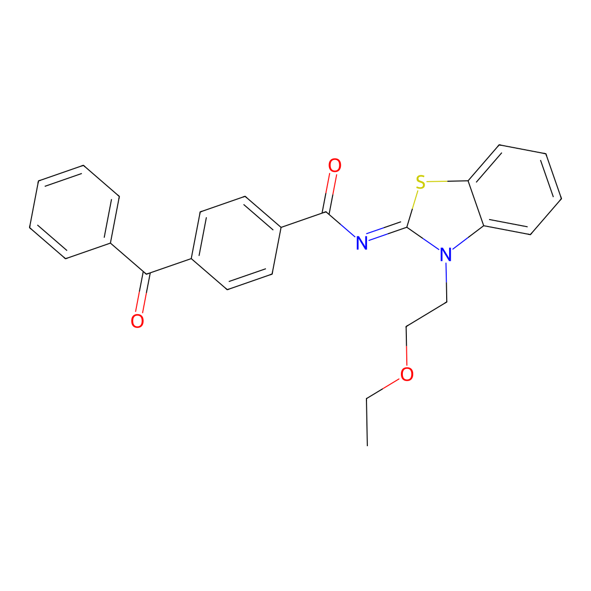 (Z)-4-benzoyl-N-(3-(2-ethoxyethyl)benzo[d]thiazol-2(3H)-ylidene)benzamide molecular structure, CAS 1006016-78-9