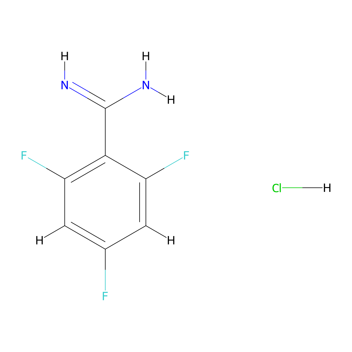 2,4,6-Trifluorobenzene-1-carboximidamide hydrochloride molecular structure, CAS 1006047-63-7