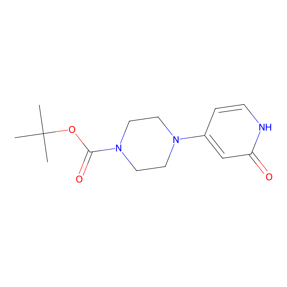 Tert-butyl 4-(2-hydroxypyridin-4-yl)piperazine-1-carboxylate molecular structure, CAS 1006053-02-6