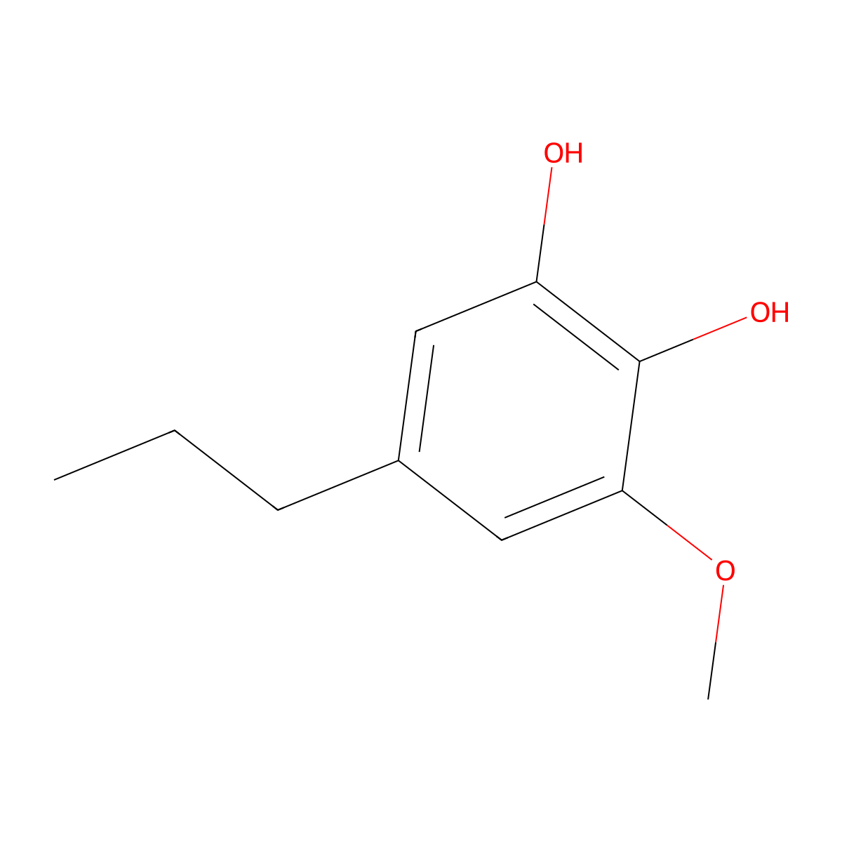 3-Methoxy-5-propylbenzene-1,2-diol molecular structure, CAS 1006057-79-9