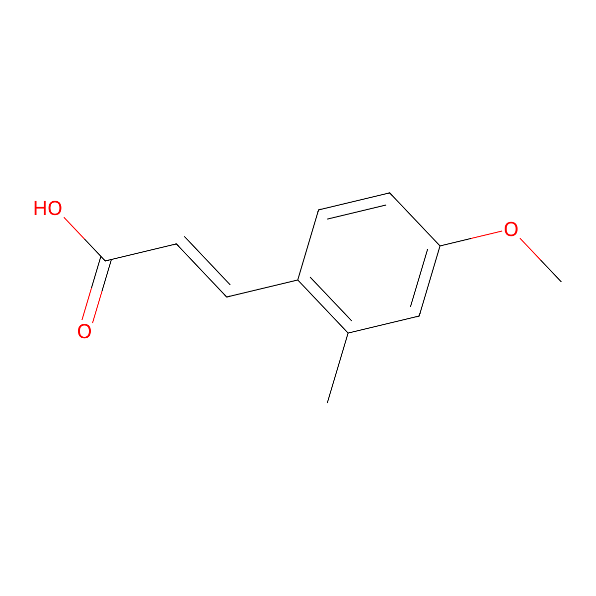 (2E)-3-(4-methoxy-2-methylphenyl)prop-2-enoic acid molecular structure, CAS 100606-34-6