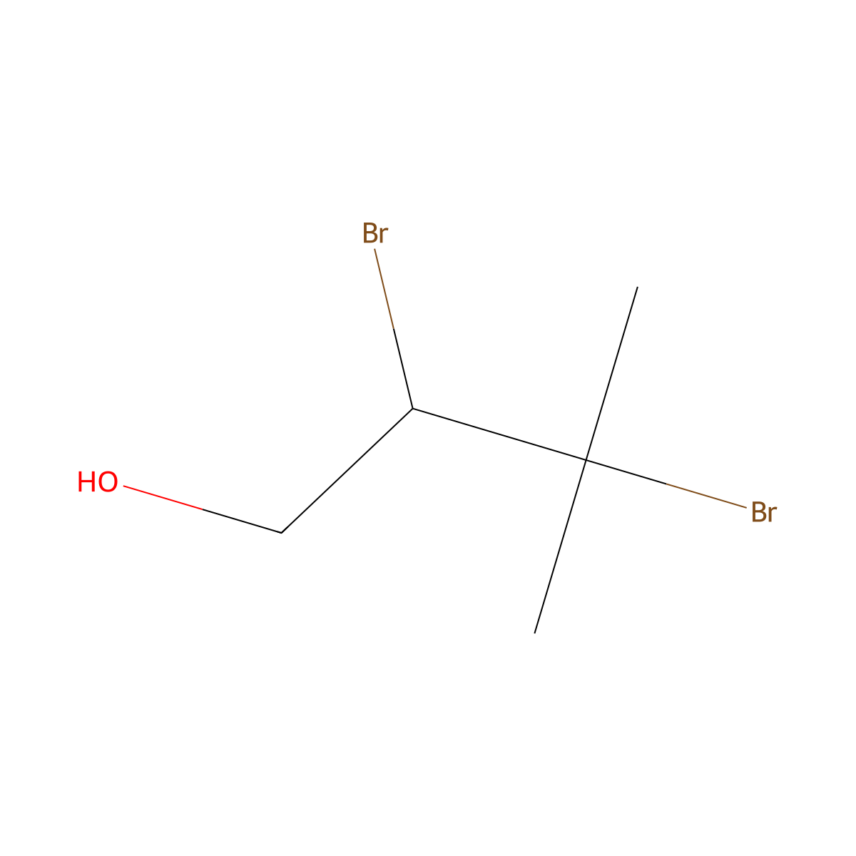 2,3-Dibromo-3-methylbutan-1-ol molecular structure, CAS 100606-78-8