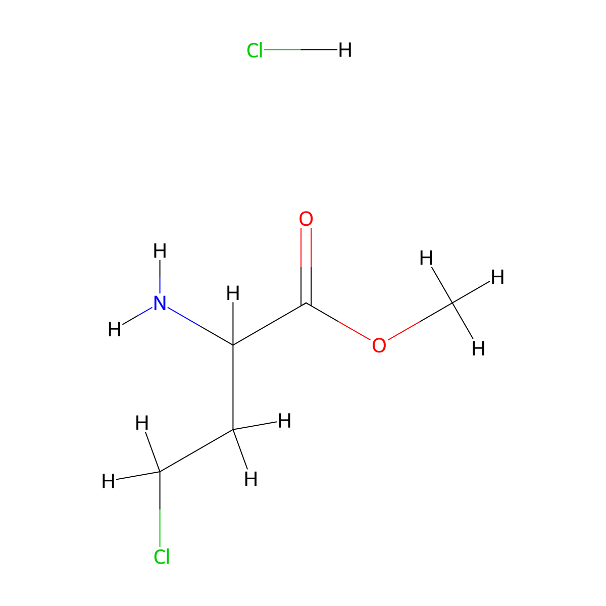 Methyl 2-amino-4-chlorobutanoate hydrochloride molecular structure, CAS 100606-81-3