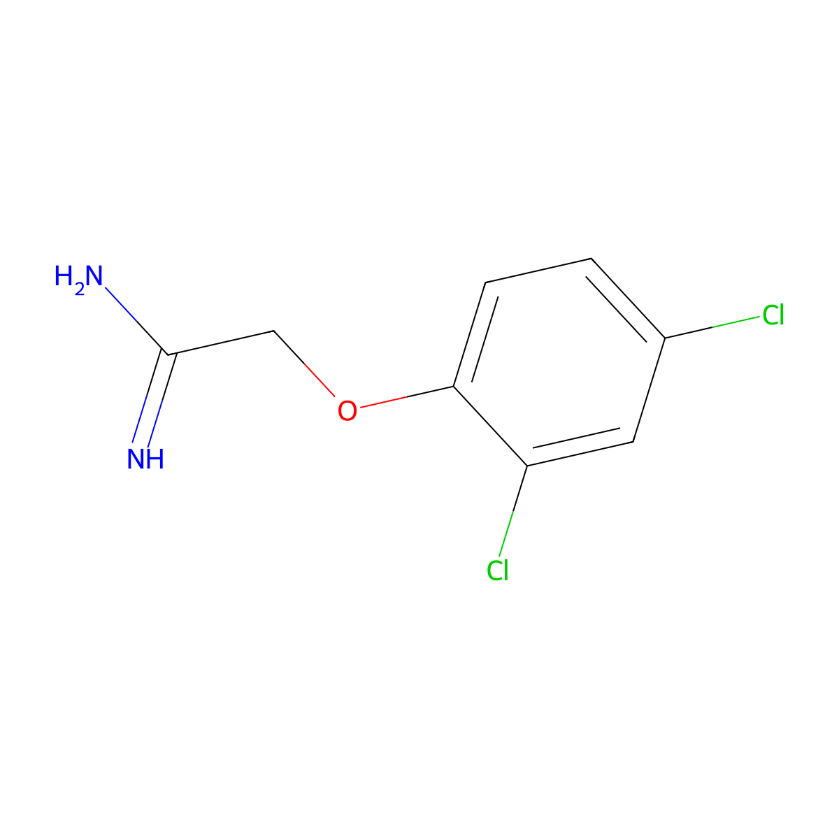 2-(2,4-Dichlorophenoxy)acetamidine molecular structure, CAS 100607-02-1