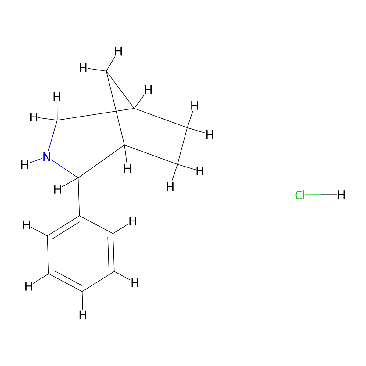 2-Phenyl-3-azabicyclo[3.2.1]octanehydrochloride molecular structure, CAS 100608-28-4