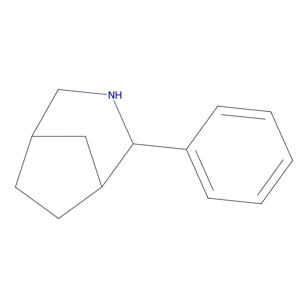 2-Phenyl-3-azabicyclo[3.2.1]octane molecular structure, CAS 100608-29-5