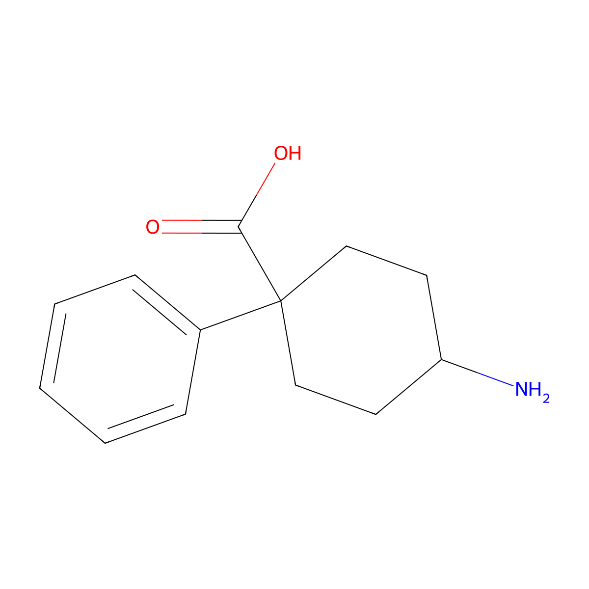 4-Amino-1-phenylcyclohexane-1-carboxylic acid molecular structure, CAS 100609-12-9