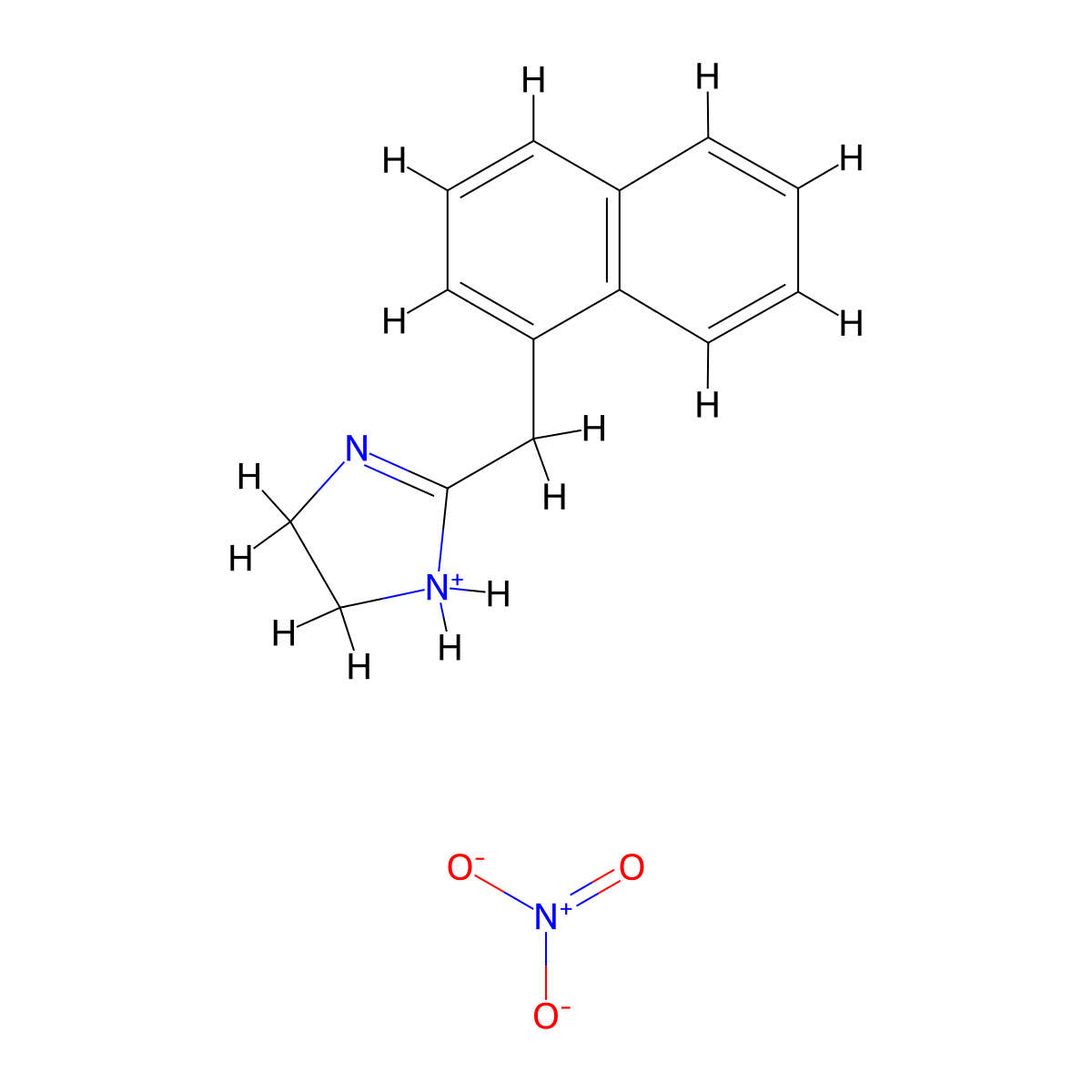 2-(naphthalen-1-ylmethyl)-4,5-dihydro-1H-imidazol-1-ium;nitrate molecular structure, CAS 10061-11-7