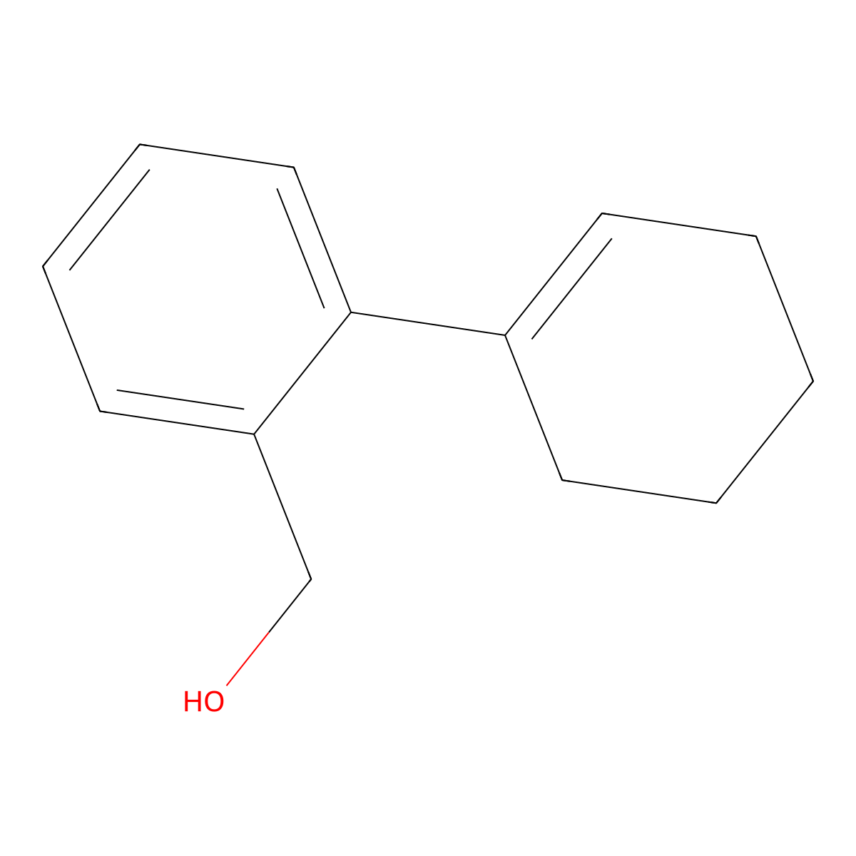 2-(1-Cyclohexen-1-yl)benzenemethanol molecular structure, CAS 100611-59-4