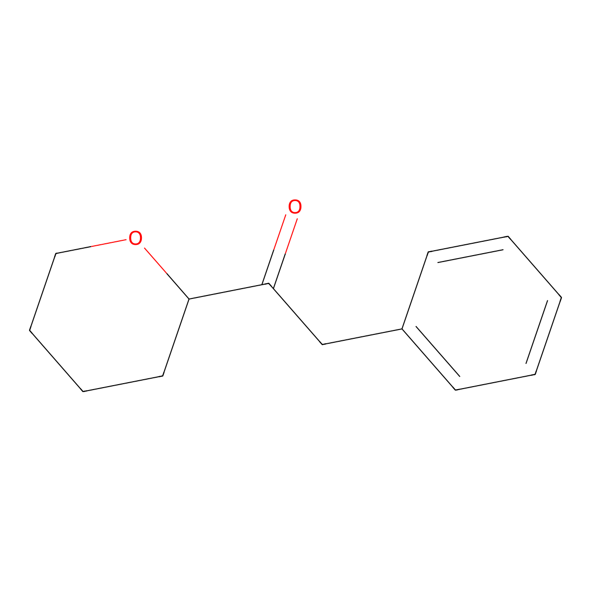 2-Phenyl-1-(tetrahydro-2H-pyran-2-yl)ethanone molecular structure, CAS 100612-18-8