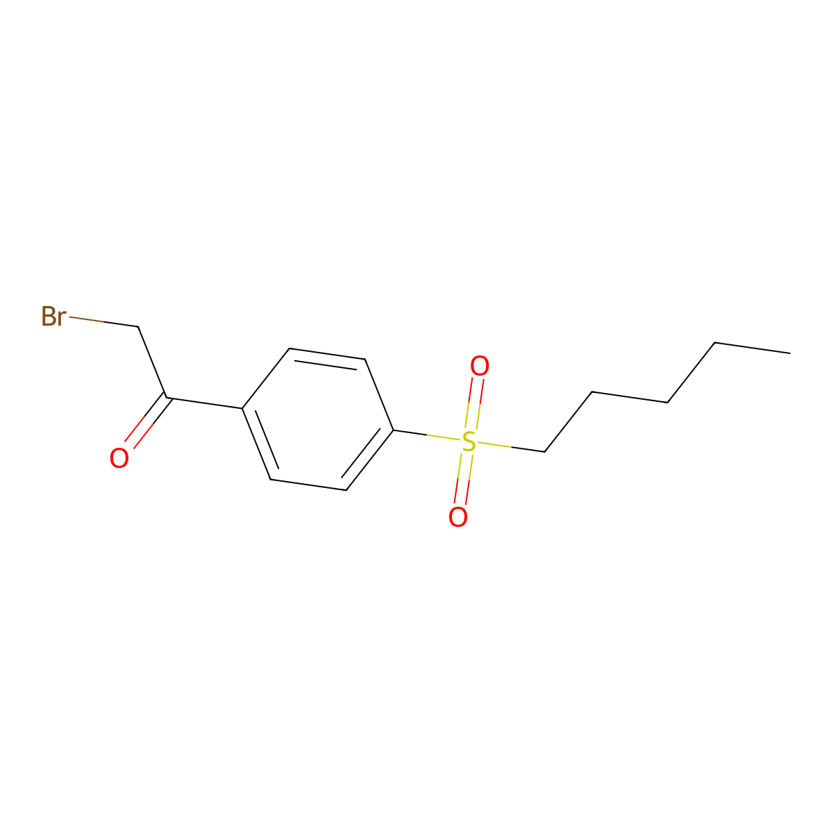 2-Bromo-1-[4-(pentylsulfonyl)phenyl]ethanone molecular structure, CAS 100614-11-7