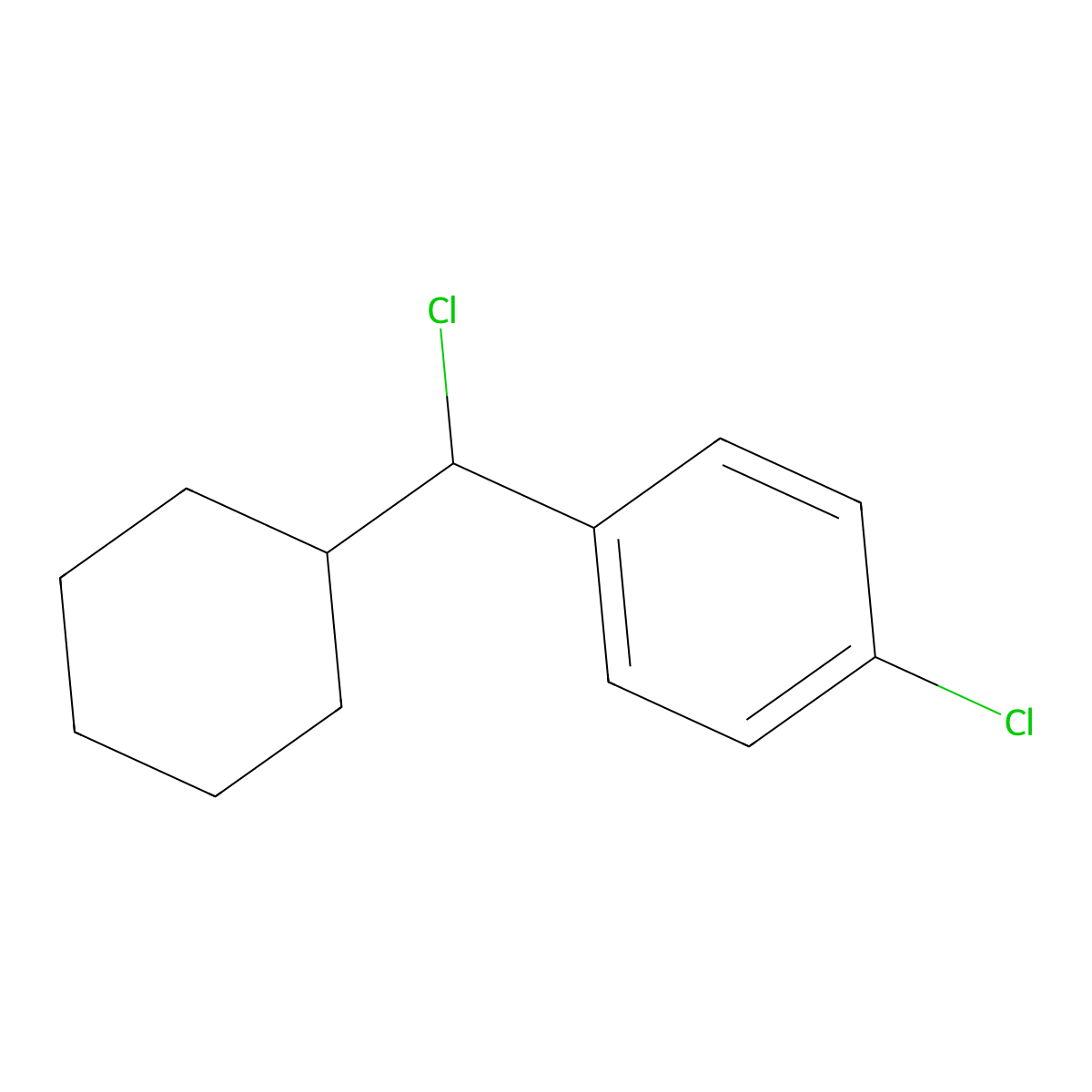 1-Chloro-4-[chloro(cyclohexyl)methyl]benzene molecular structure, CAS 100614-59-3