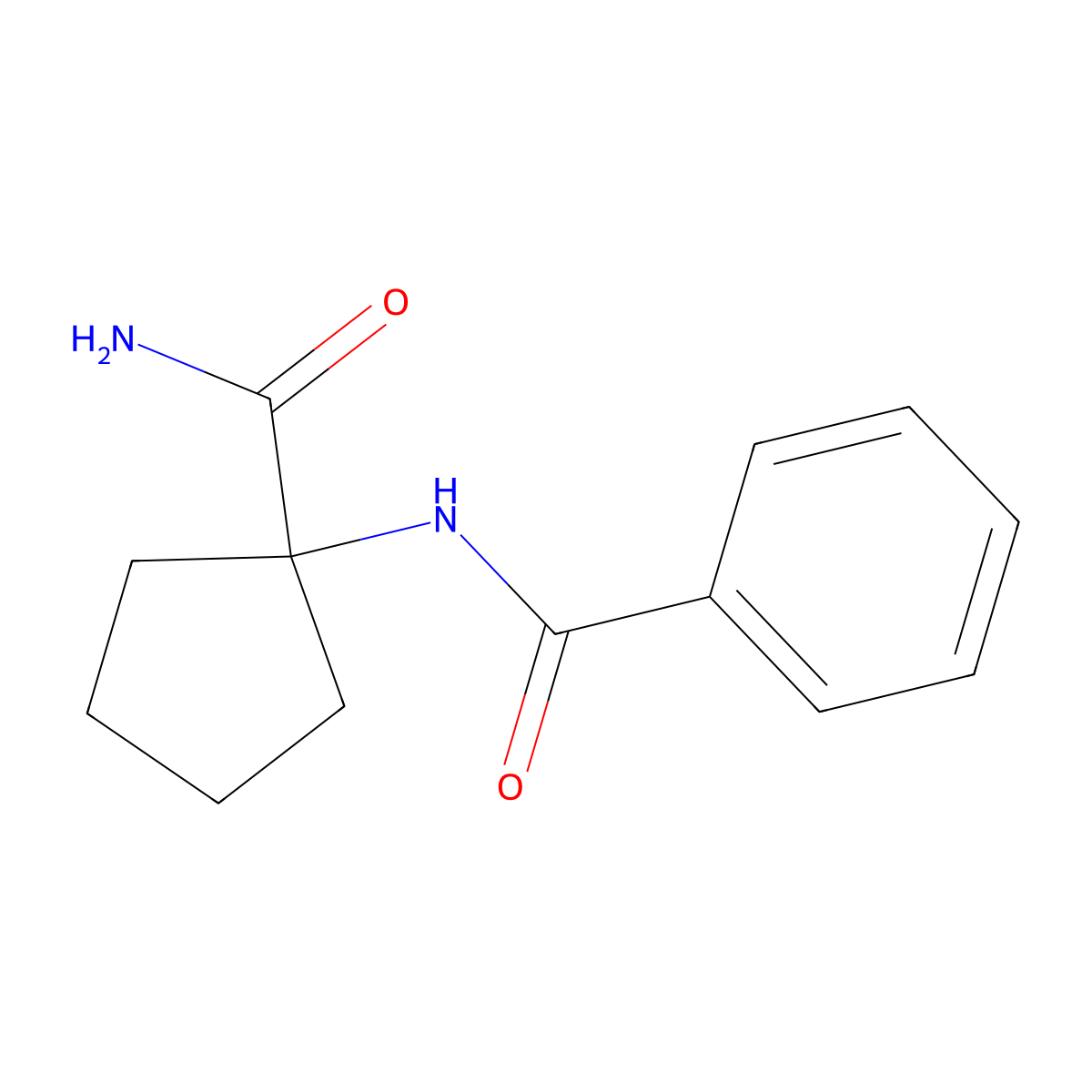 N-(1-carbamoylcyclopentyl)benzamide molecular structure, CAS 100615-48-3