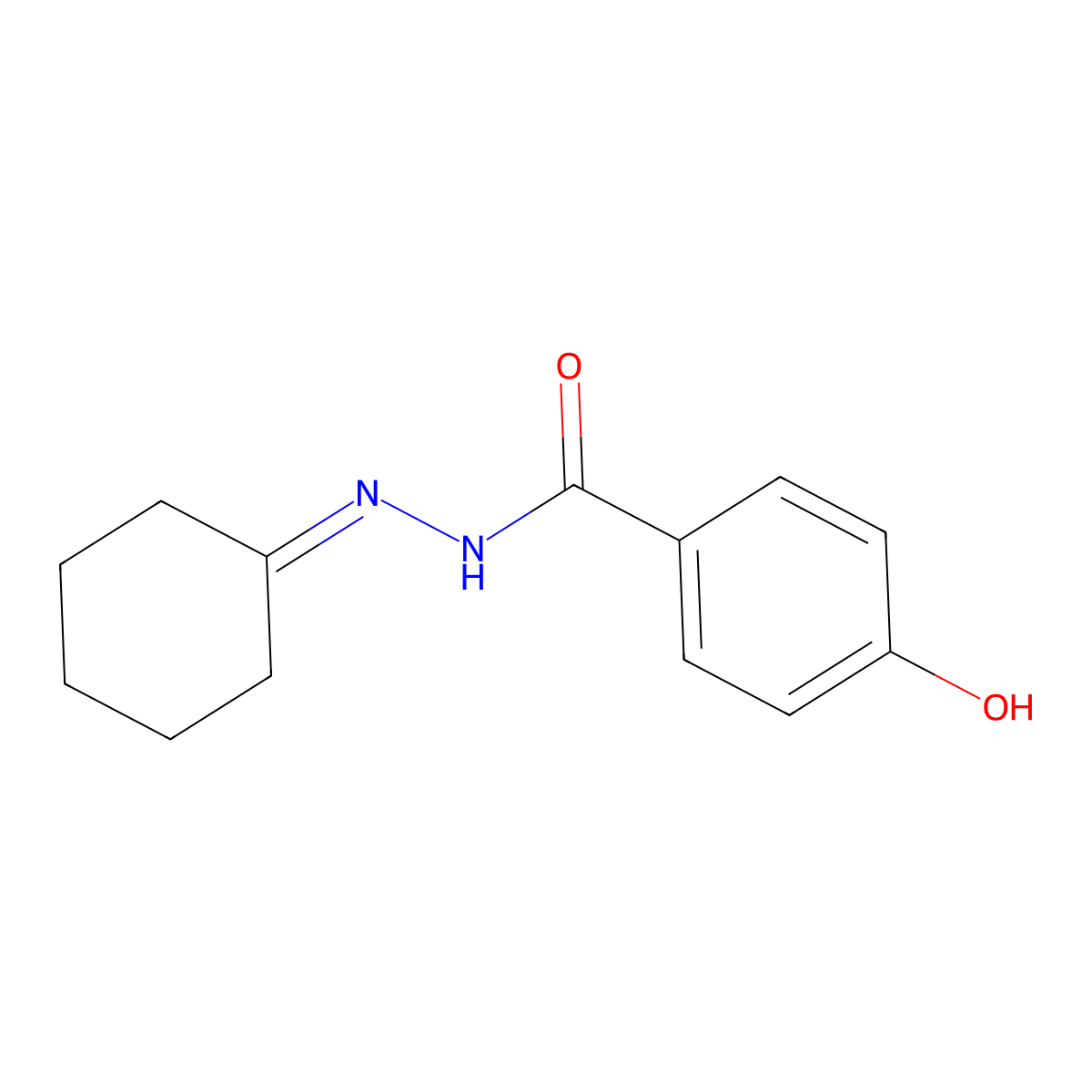 N'-cyclohexylidene-4-hydroxybenzohydrazide molecular structure, CAS 100615-52-9