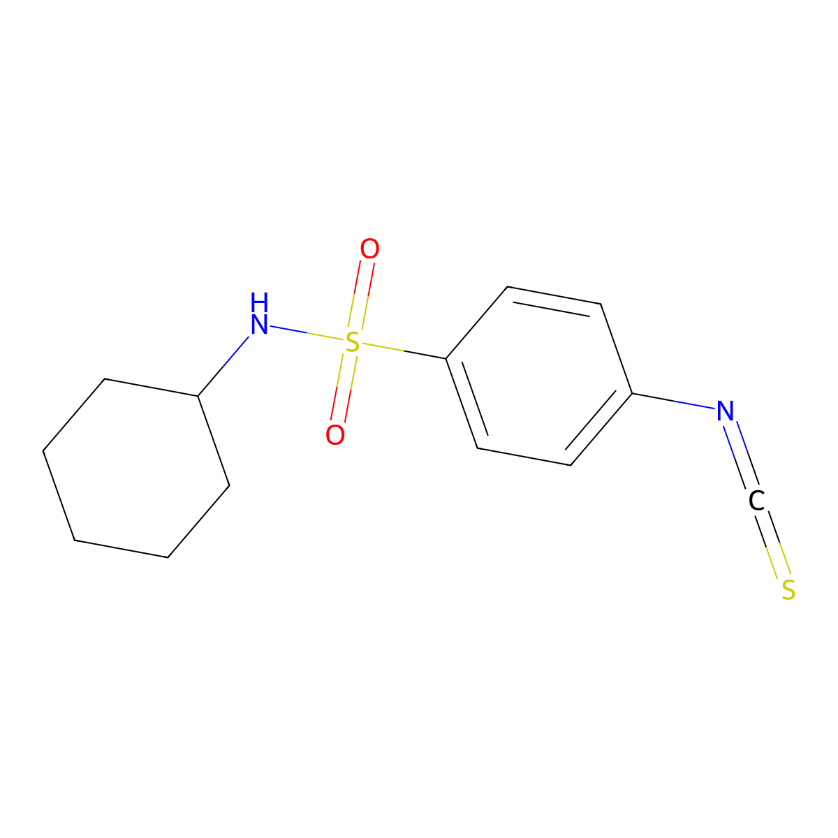 N-cyclohexyl-4-isothiocyanatobenzenesulfonamide molecular structure, CAS 100615-88-1